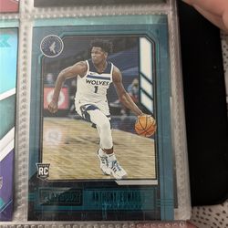 2020-21 Panini Chronicles - Playbook Teal #167 Anthony Edwards (RC)