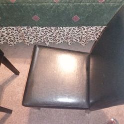Eating Table With Two Leather Chairs 