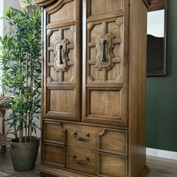 Mid Century Armoire Gentleman’s Chest Cabinet