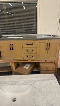 55” Double Sink Bathroom Vanity Cabinet