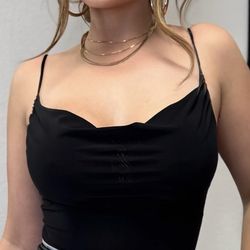 Black cowl bodysuit (small)