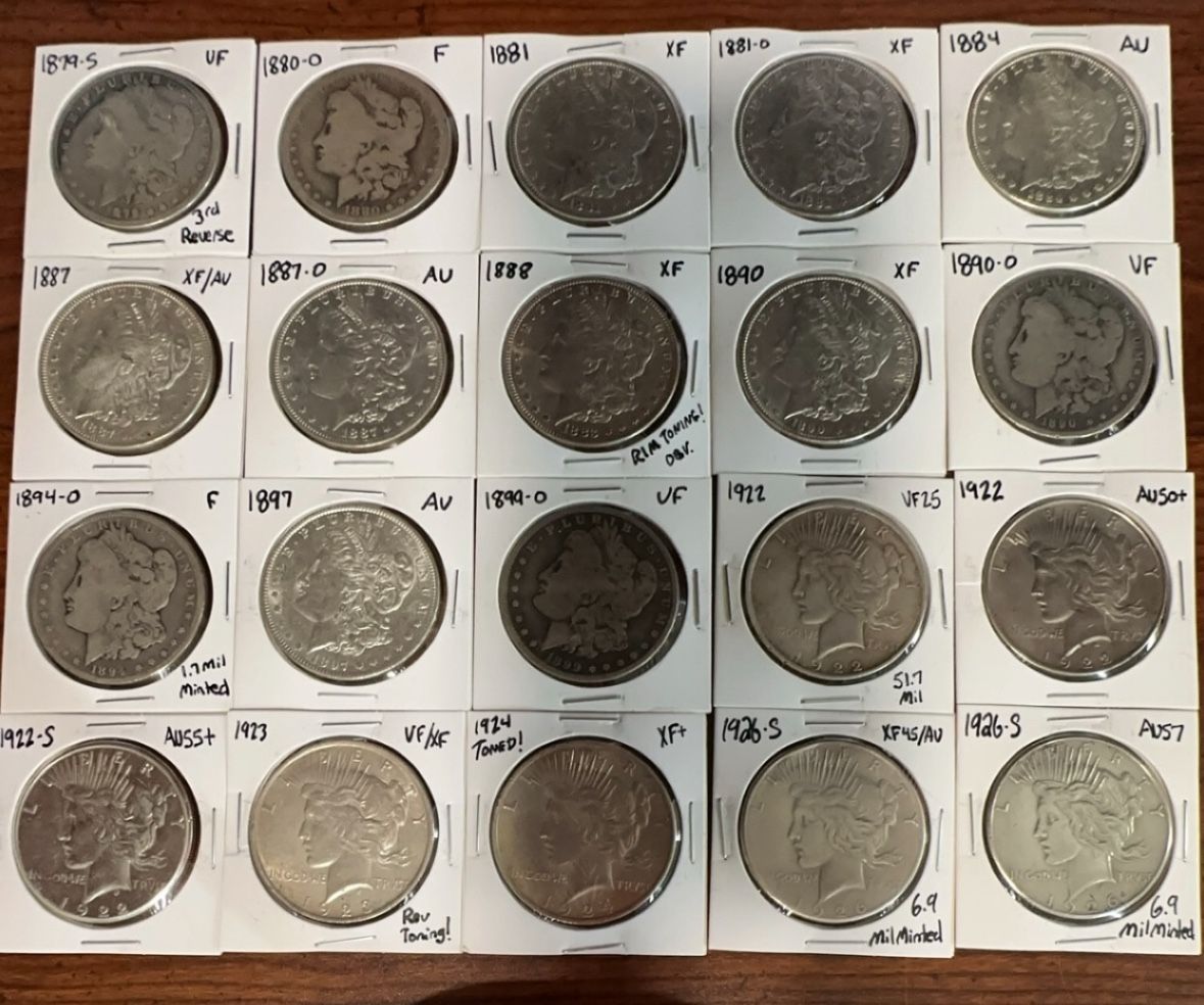 One Morgan Silver Dollar, All 90% Ag, Genuine