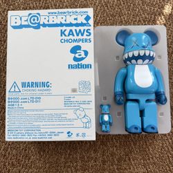 KAWS Chomper Blue Bearbrick Set (2023)