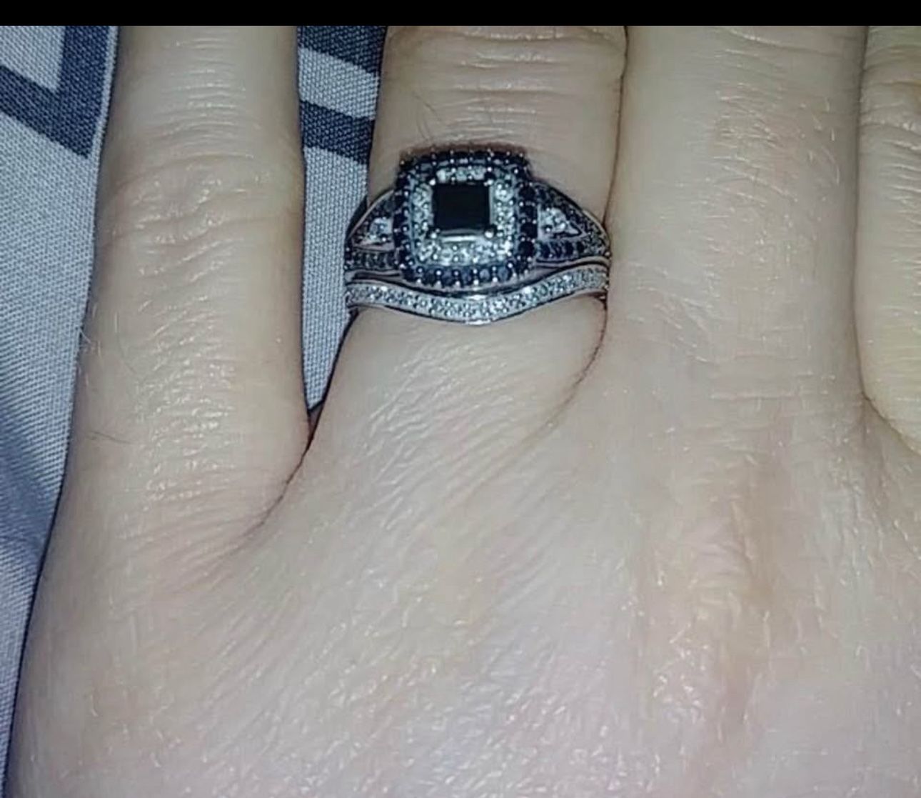 1ct Black Diamond Engagement Ring