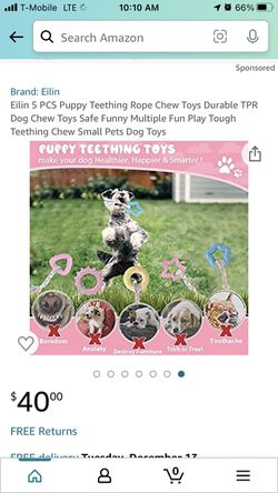 Eilin 5 PCS Puppy Teething Rope Chew Toys Thumbnail