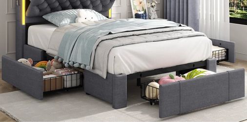 Grey Full bed frame