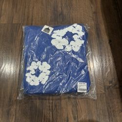 Size S Blue Denim Tears Hoodie With White Wreaths (AUTHENTIC Passes Stockx)