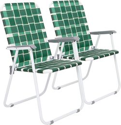 VINGLI Patio Lawn Webbed Folding chairs