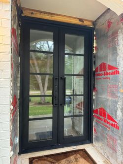 Door and stairs.