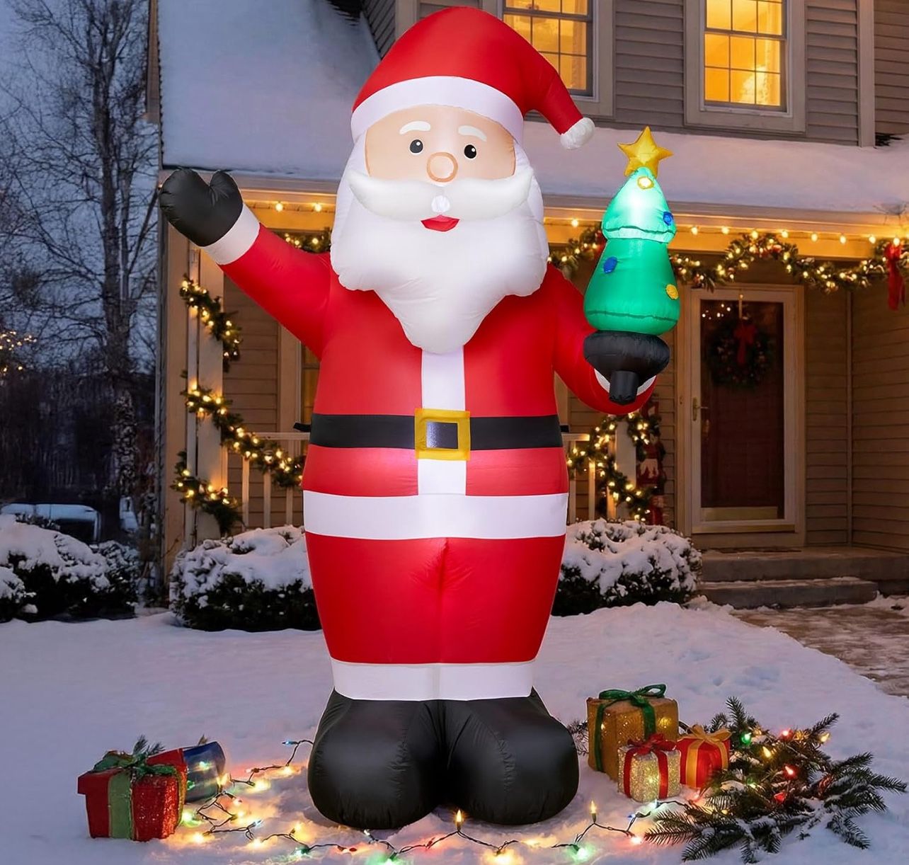 New 8FT Inflatable Santa With Tree
