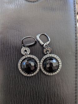 Givenchy gunmetal Rhinestone dangle earrings