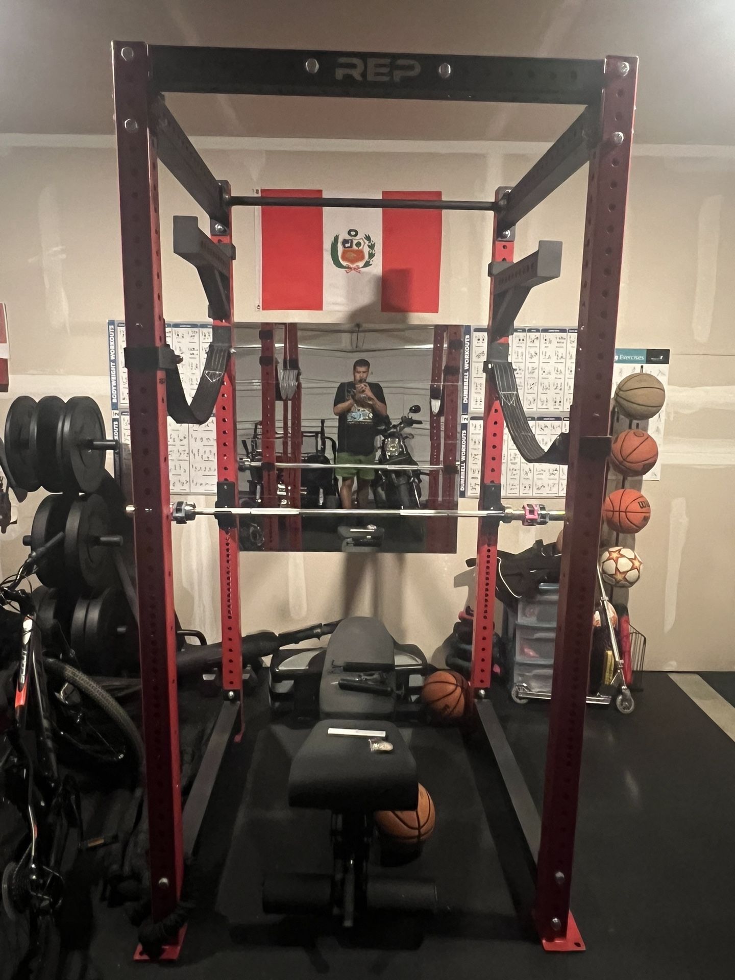 Squat Rack With Bench And Equipment