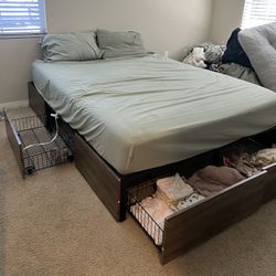 *Lightly Used* Queen Bedframe w/storage drawers
