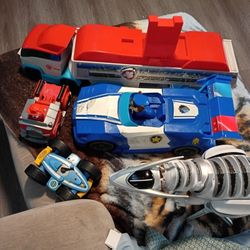 Paw Patrol Semi Truck That Opens Paw Patrol Chase Car Paw Patrol Marshall And Robot T-Rex