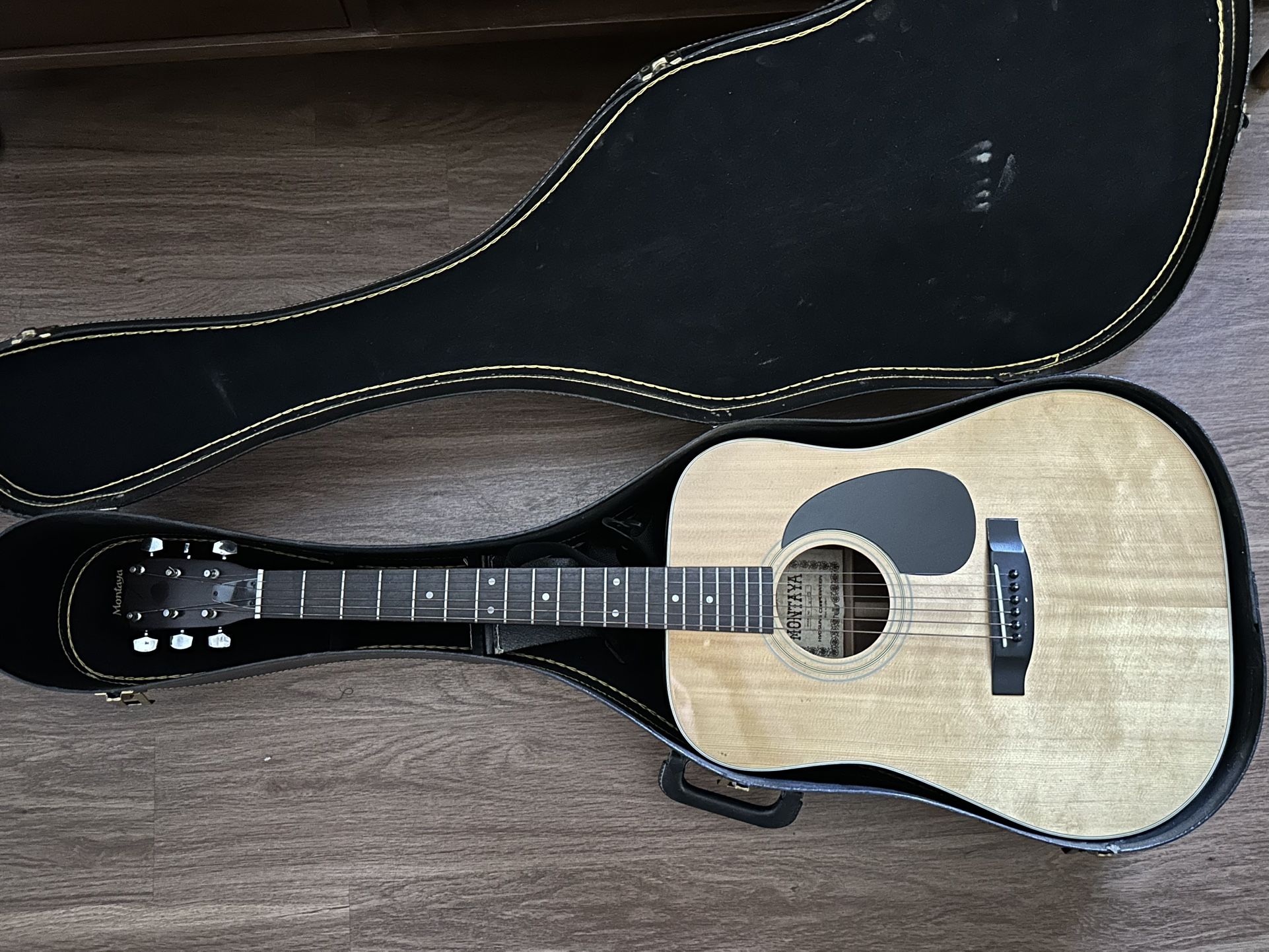 Montaya Acoustic Guitar + Case & Strap