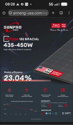 Sunpro 440W  Ter1 Solar panels