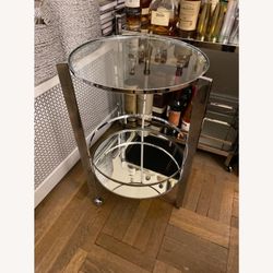 CB2 Chrome Bar Cart With Castors