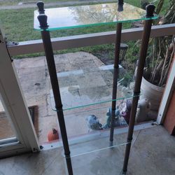 4 Tier  Glass Corner Shelf Apox12 X 16 42 High