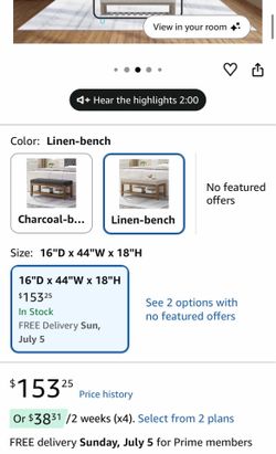 New Ottoman bench in box