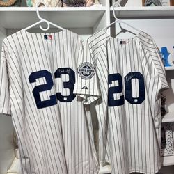 Posada And Mattingly Signed Jersey With COA