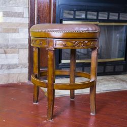 Hillsdale Classic Swivel Barstool With Leather Seat