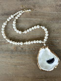 Oyster Shell and Freshwater Pearl Necklace