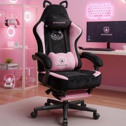Pink Gaming Office Chair, Lumber Support, NIB