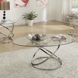 3 PC Glass Coffee Table Set 