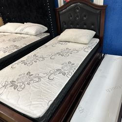 Twin Bed Frame With Trundle And Mattresses