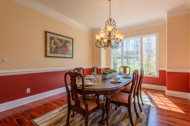 Dark Wood Antique Dining Table with 6 Chairs