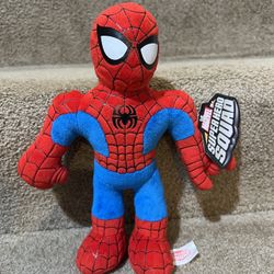 Marvel Spider-Man Spiderman Doll Plush Stuffed Super Hero Squad Toy 9” New