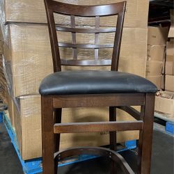 Wood Window Back Barstool  Total 3 PCs 