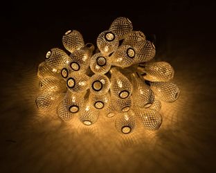 LED Lantern Hanging String Light - Battery-Powered (30 LED, 9FT) (Diamond Weave Water Drop) Christmas Light Halloween