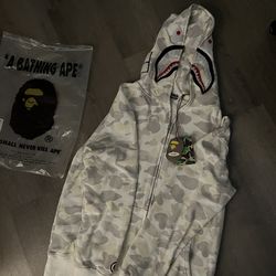 White bape hoodie read description