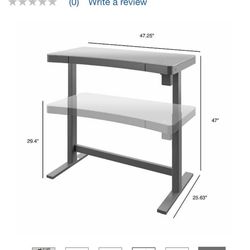 Costco electric standing sitting desk wireless charging white