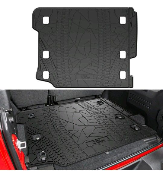 JOYTUTUS Cargo Mat fits 2018-2025 Wrangler JL 4X4 with OEM Subwoofer, All-Wea...