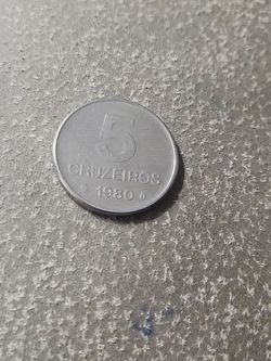 1980 Brazil 5 Cruzeiros Coin