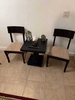 coffee and end table with chairs