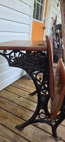 Antique Eclipse Cast Iron School Desk