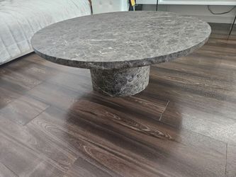 Monaco Round Coffee Table Brown Marble