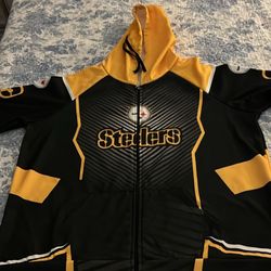 Steelers Hoodie mens jacket  w pockets in front, 2XL