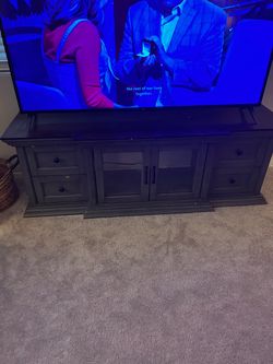 Dark Gray Wood TV Stand / Entertainment Center with Storage