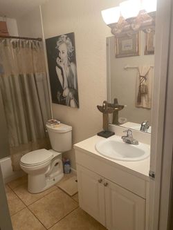 Bathroom vanity with bowl and faucet