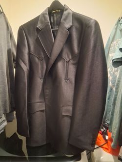 Dark black Blazer with Decorative Stitching