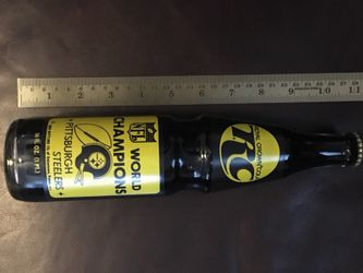 RC Cola Super Bowl IX Pittsburgh Steelers Sealed Glass Bottle