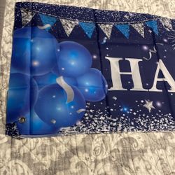 Happy 15th birthday Banner Blue 