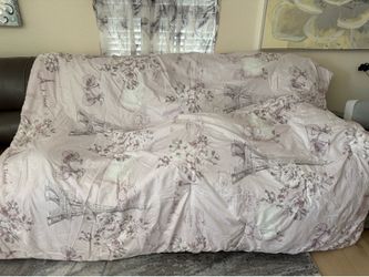 3 piece Queen Comforter Set Purple and White Paris