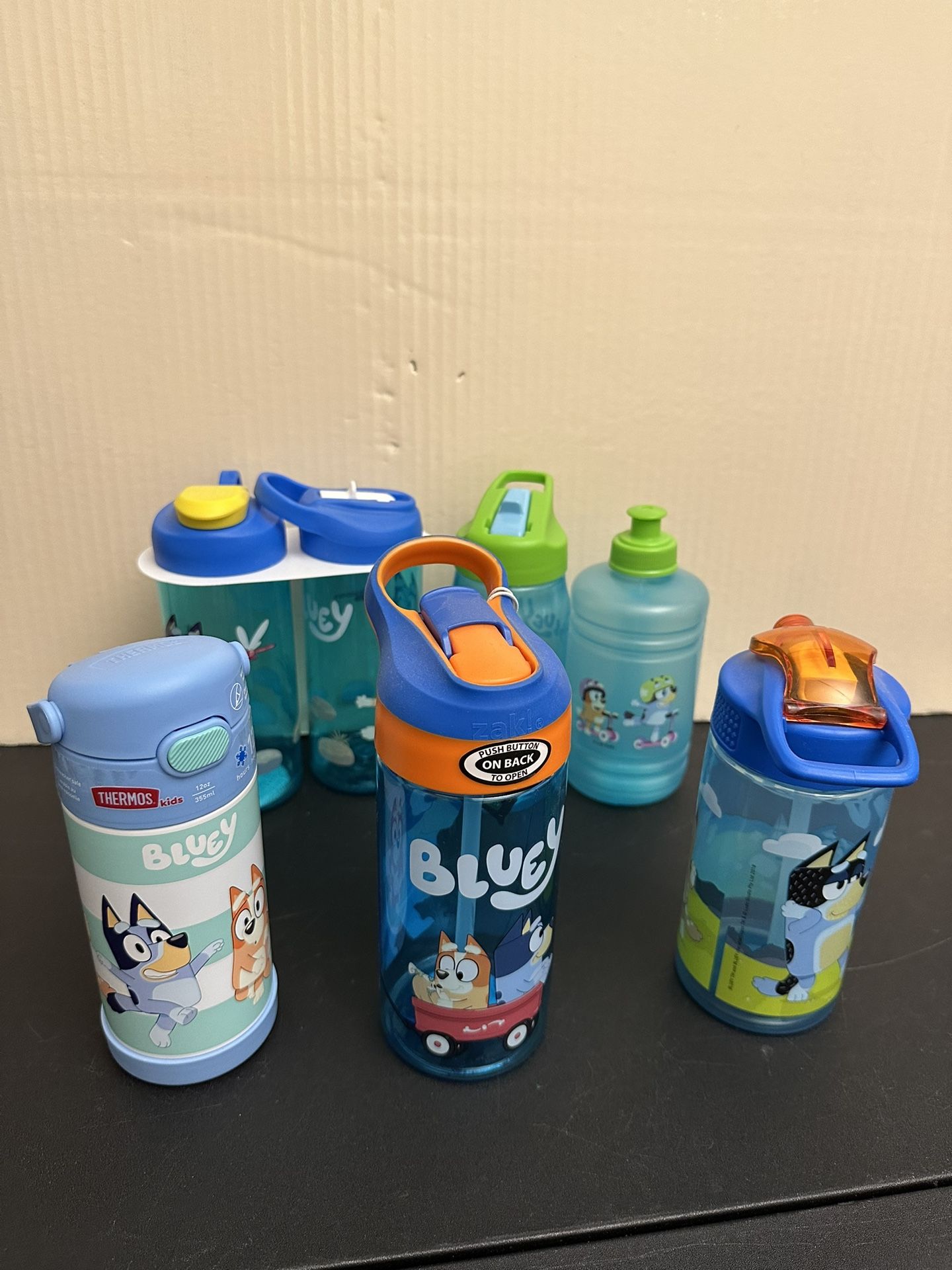Bluey Thermo And Character Water Bottles Lot New