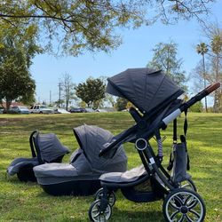 Brand New Baby Stroller Set - Car Seat + Bassinet (3-in-1)