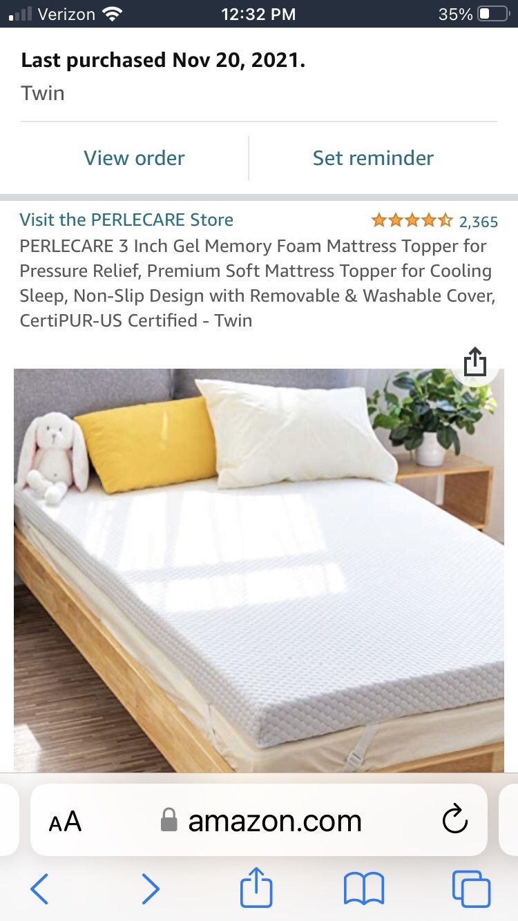 PERLECARE 3” Gel Memory Foam Mattress Topper for pressure Relief / Twin  Size - Fits A Hospital Bed For Comfy Sleep& Waterproof Zip Mattress Cover  for Sale in Bonney Lake, WA - OfferUp